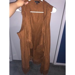 Brown Fringe Cardigan